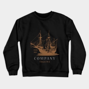 Classic illustrative sailing ship logo Crewneck Sweatshirt